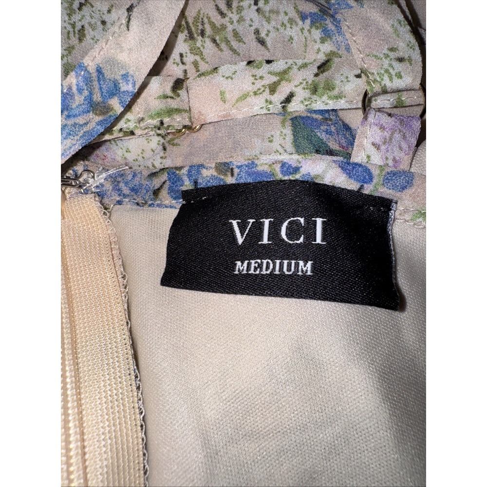 VICI "Best Dressed" Ruffle Sleeve‎ Maxi Dress Floral Open Back Size Large - Picture 6 of 8